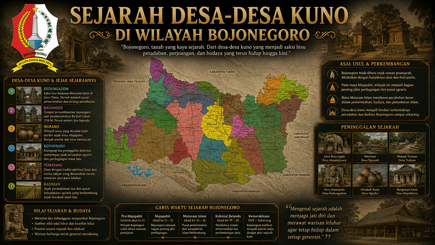 Sejarah 19 Desa Kuno, Yang Pertama Ada di Malo Bojonegoro