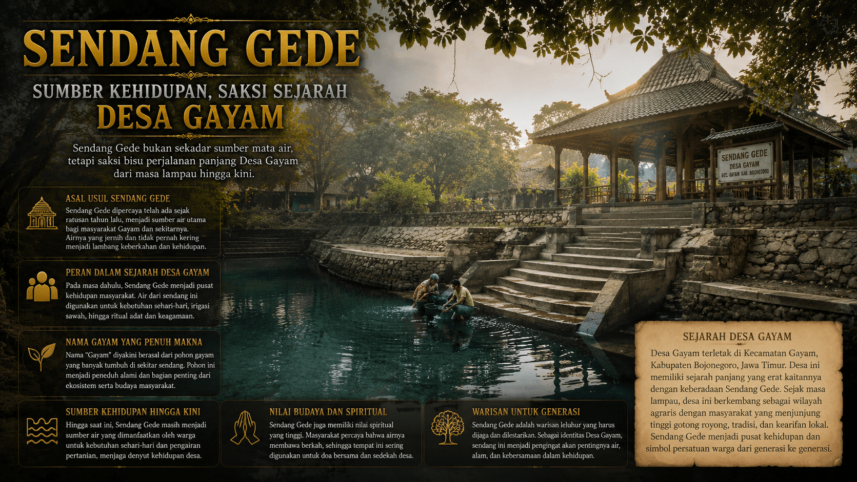 Sejarah Desa Gayam, Dari Sendang Gede Jadi Pusat Energi Nasional 2005