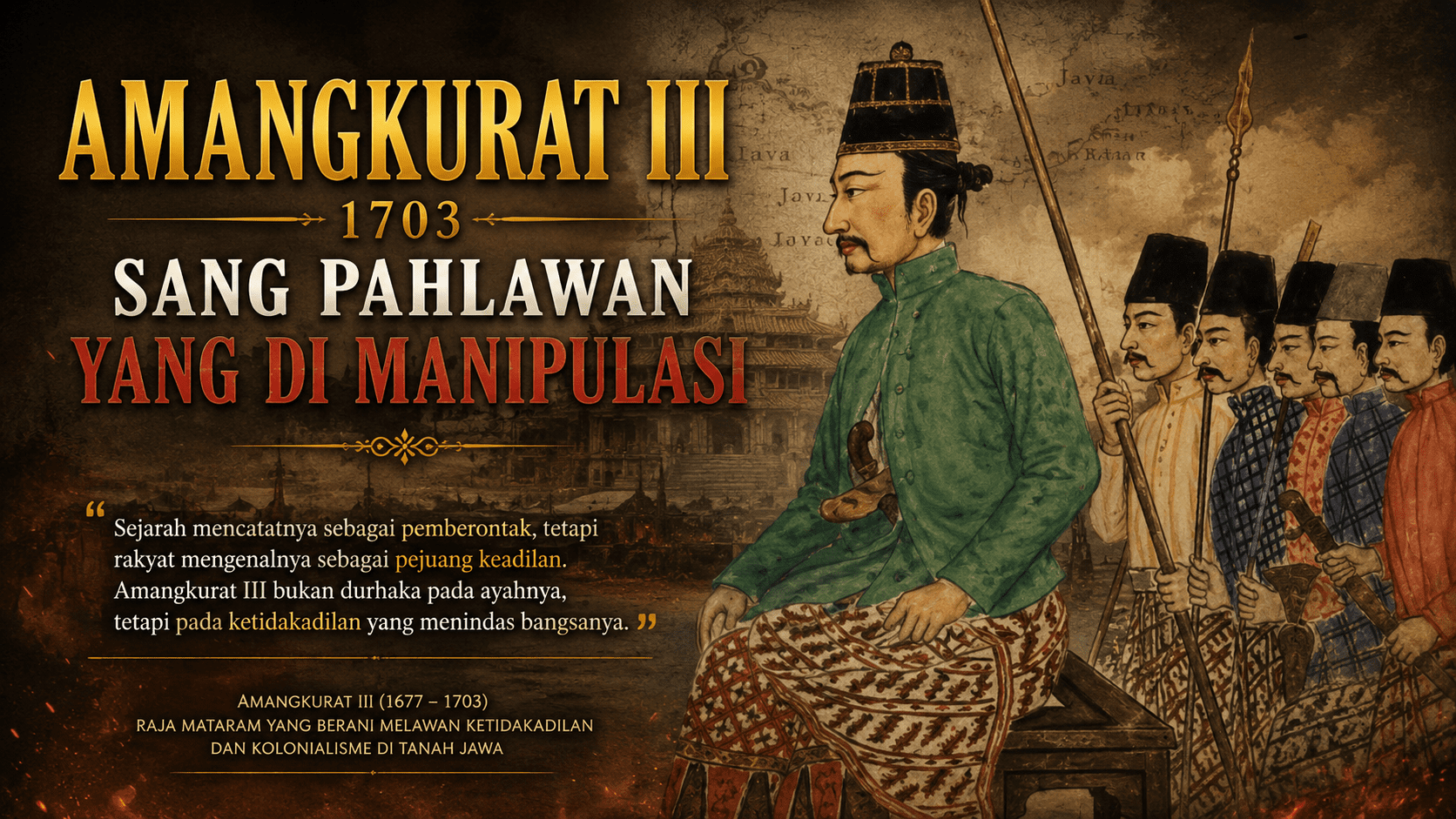 Amangkurat III 1703, Sang Pahlawan Yang Di Manipulasi