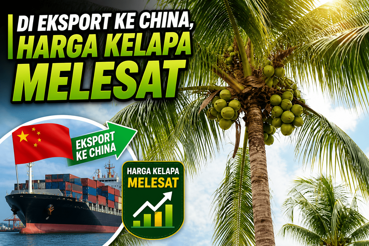 Harga Kelapa Melesat : Di Ekspor Ke China 65 Ribu Ton