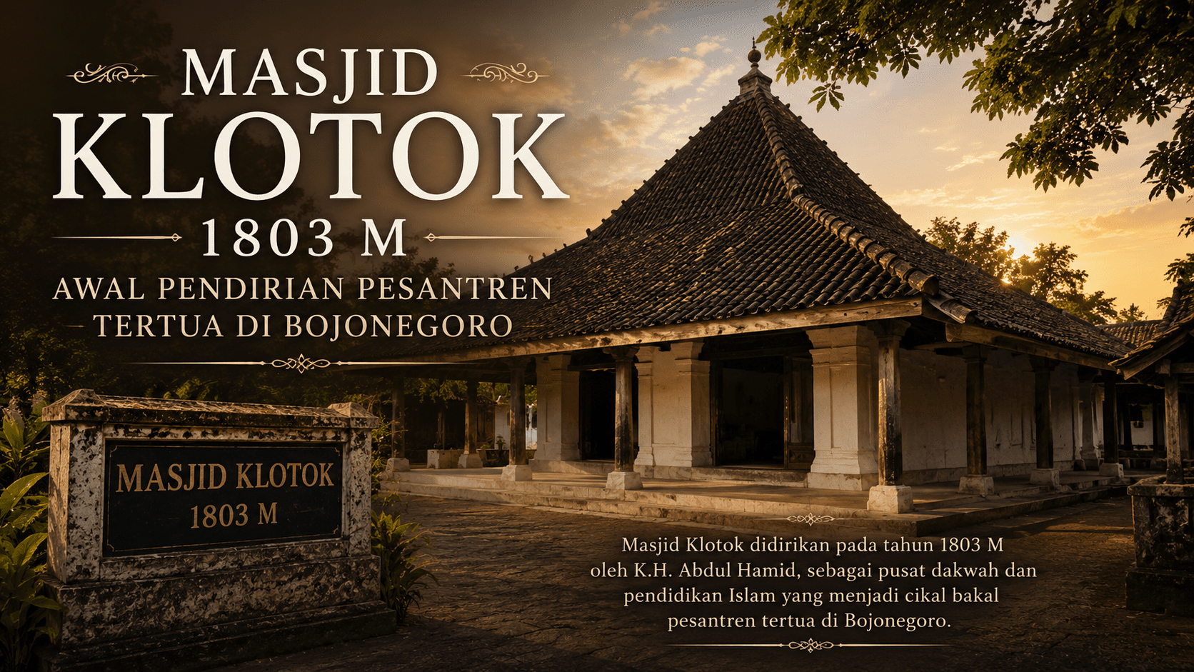 Masjid Klotok Padangan 1803 M Dan Berdirinya Pesantren Tertua di Bojonegoro