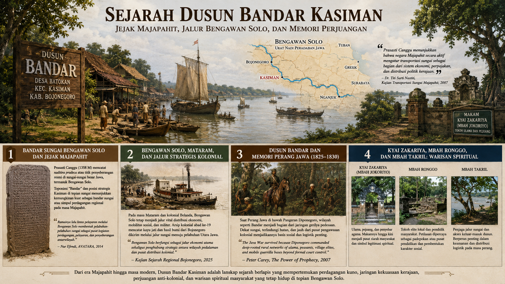 Sejarah Dusun Bandar, Jejak Perang Jawa 1828-1830 di Pelabuhan Kuno Majapahit