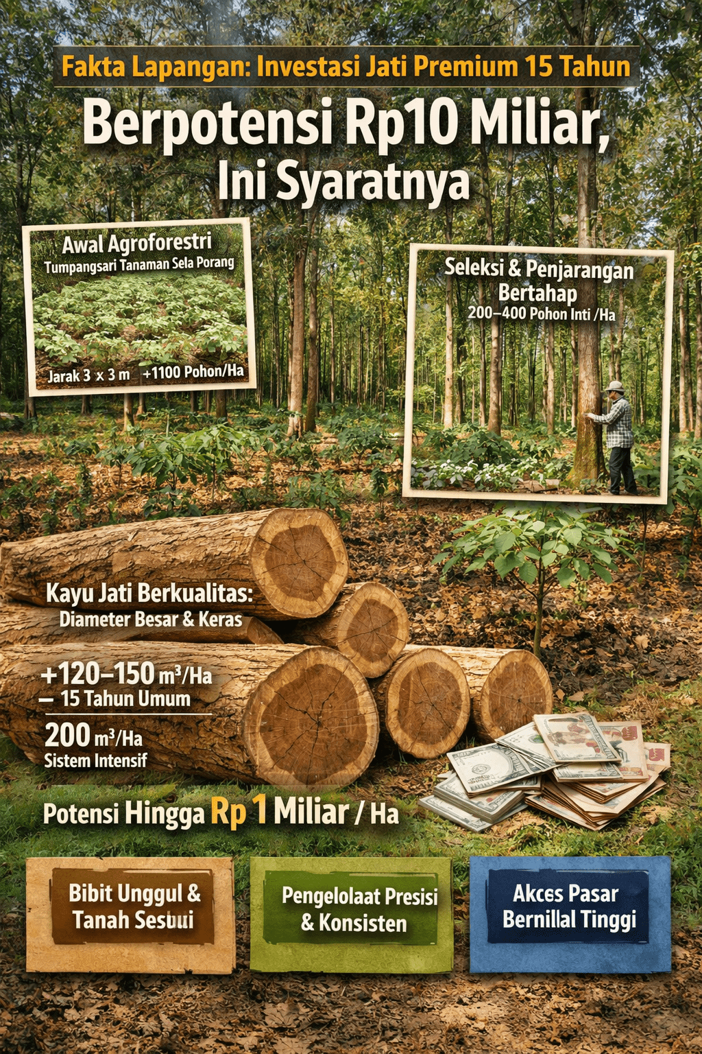 Fakta: Tanam Jati Premium 15 Tahun Bisa Dapat Rp10 Miliar