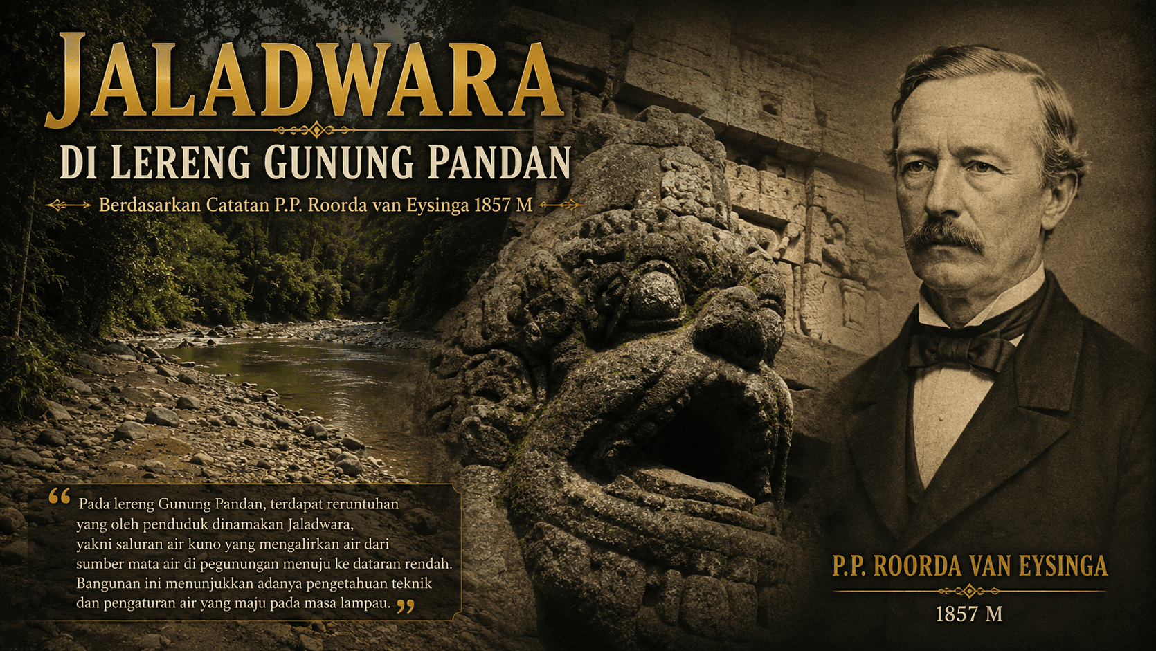 Jaladwara Di Lereng Gunung Pandan, Berdasarkan Catatan P.P. Roorda van Eysinga 1857 M