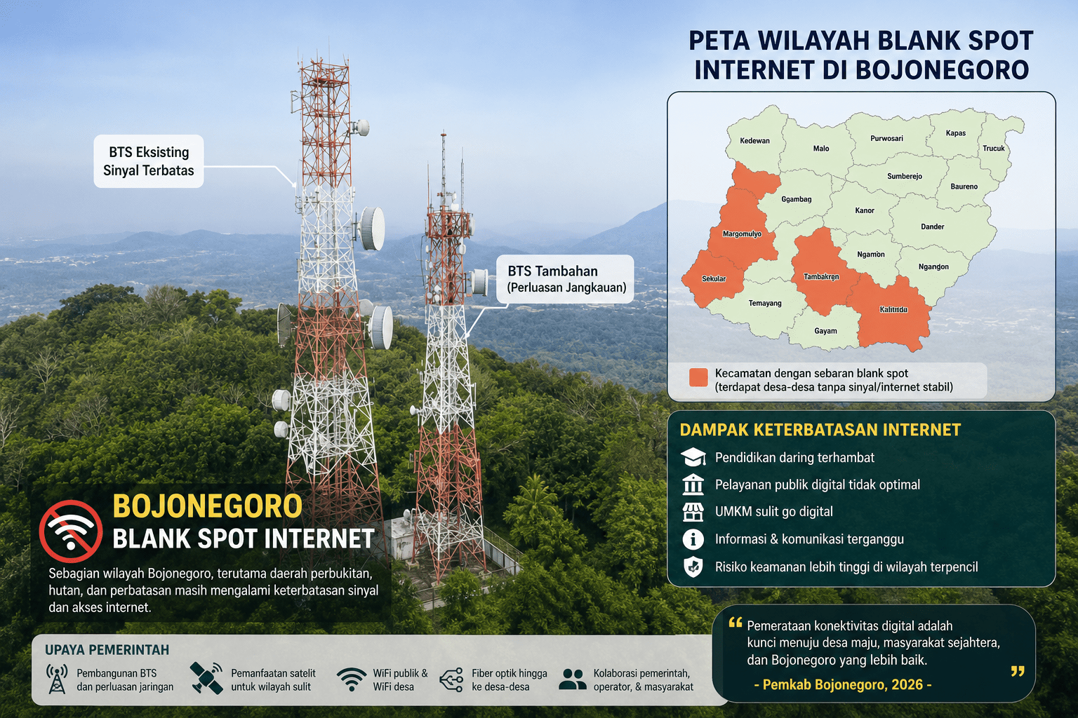 20 Desa Di Bojonegoro Blank Sport Internet Berat, Ini Faktor Utamanya
